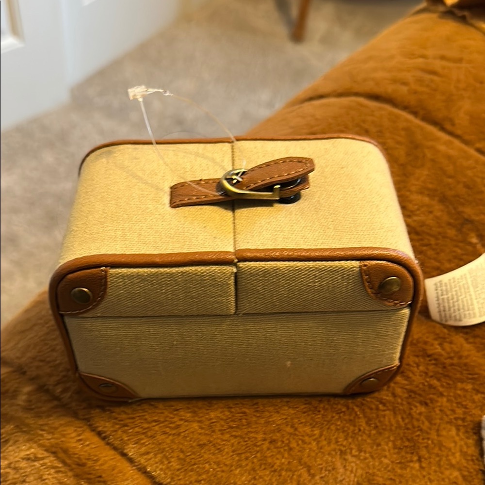 Tan and Brown Small Jewelry Box